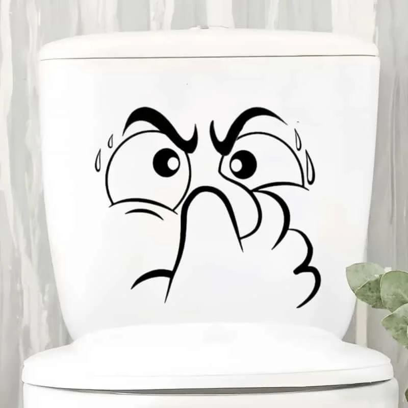 1/4 Stück lustiger Aufkleber für Toilettendeckel – selbstklebende Badezimmerdekoration mit ausdrucksstarkem Gesicht, rückstandsfreier, abnehmbarer Toilettendeckel-Aufkleber, zur Dekoration – Detail 4