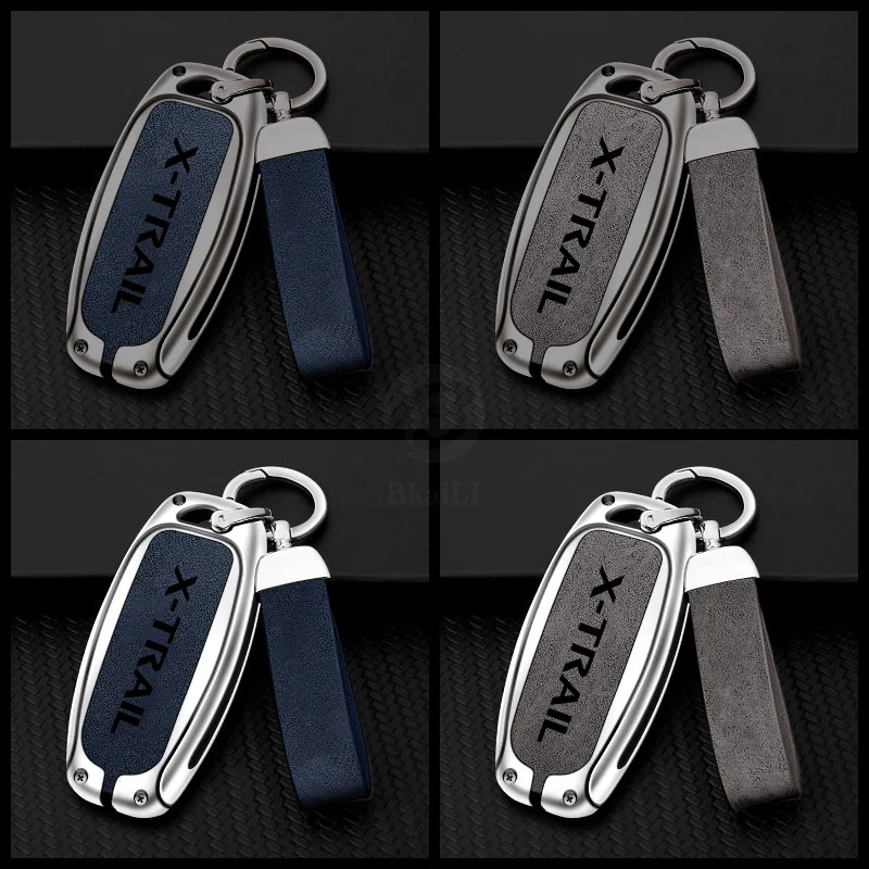 Zinc Alloy Car Key Case Cover for Nissan X-Trail t30 t31 t32 t33 Key Shell Protector Bag with Keychain Interior Accessories