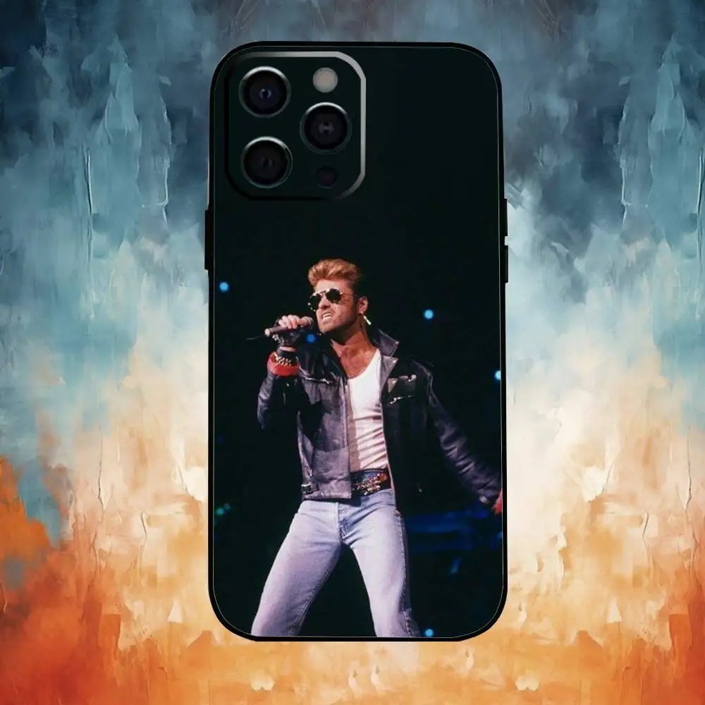 حافظة هاتف G-George M-Michael لهاتف iPhone17,16,15,14,13,12,11 Plus، Pro Max غطاء أسود ناعم #2