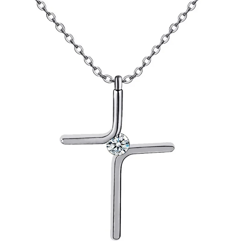 Cross Pendant New Simple Necklace Titanium Steel Plating Women Fashion Luxury Birthday Party Jewelry Gifts 2024