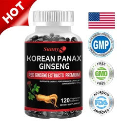 Korean Red Ginseng Extract Supplement for Enhanced Energy, Memory and Performance - for Men and Women