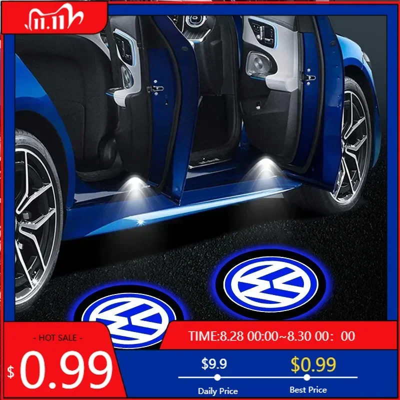 

VW GTI GOLF 2026 Hot For VW VOLKSWAGEN 2Pcs Car Door Welcome Light HD LED Projector Welcome Light For Volkswagen Polo Passat B5