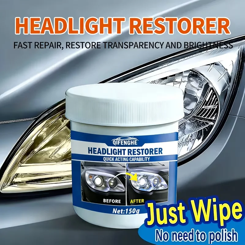 Car Headlight Repair Paste - Vehicle Headlight Oxidation, Yellow Stain, Scratch Blurring Improvement, Crystal Coating Refinishin