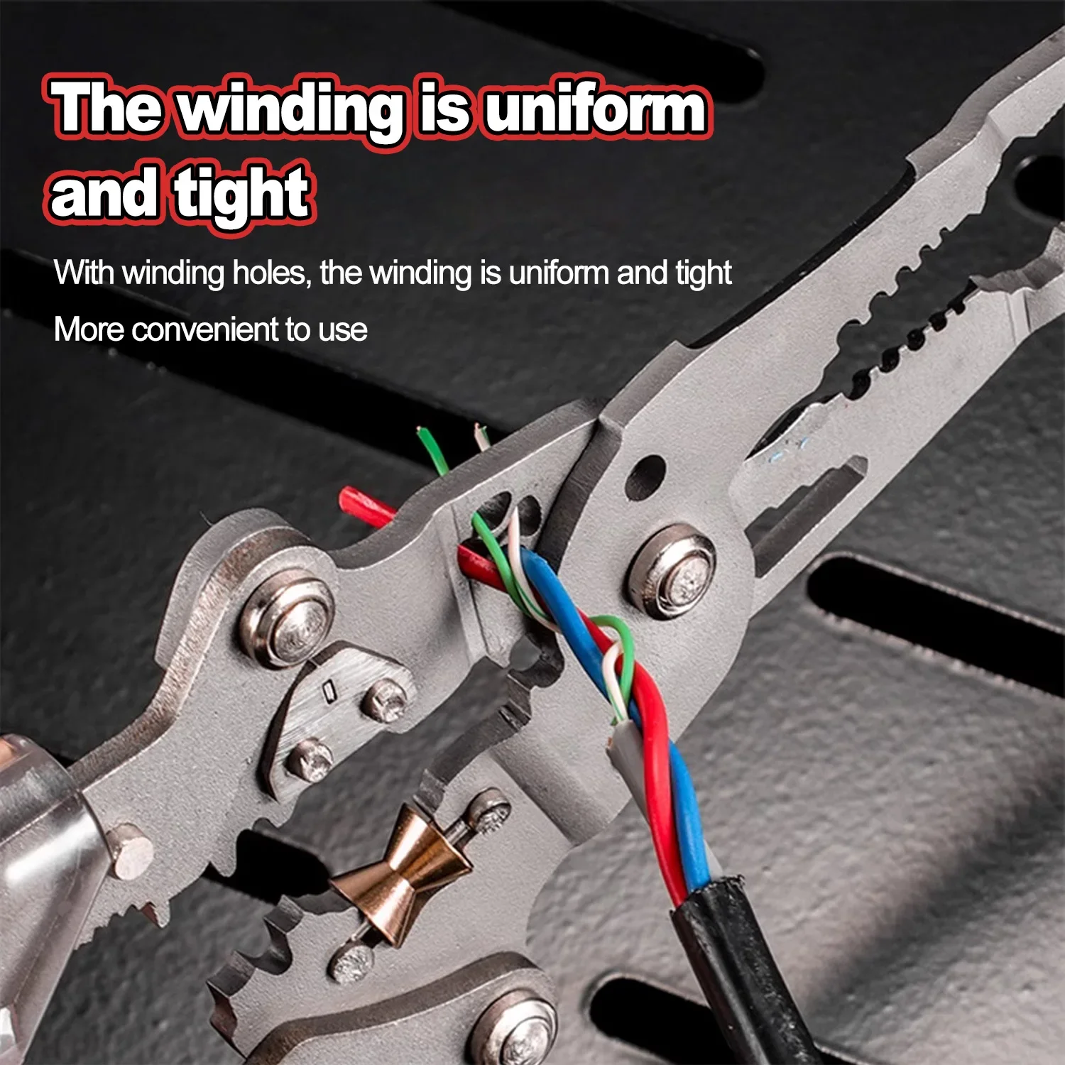 Multifunctionele draadstripper met elektrische testpen Opvouwbare kabelsnijder Crimper Tool, elektrische vouwtang voor snijden