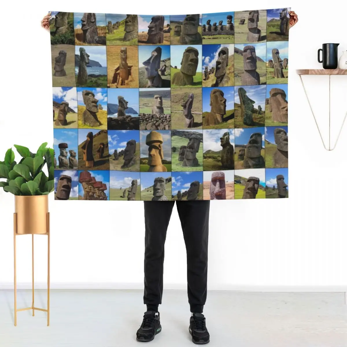 

Easter Island Throw Blanket Soft Bedroom Blanket for Night Sleeping