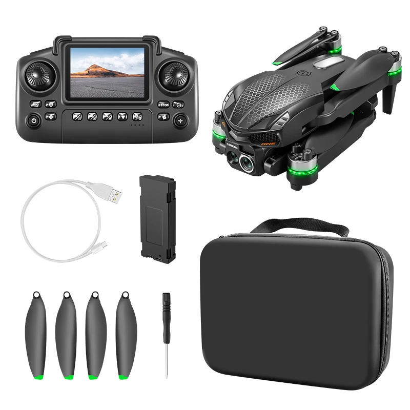 S168 Mini Drone 4K Professional HD Camera with Large Screen 2.4G WIFI FPV Dron Brushless Optical Flow Hover Folding Quadcopter