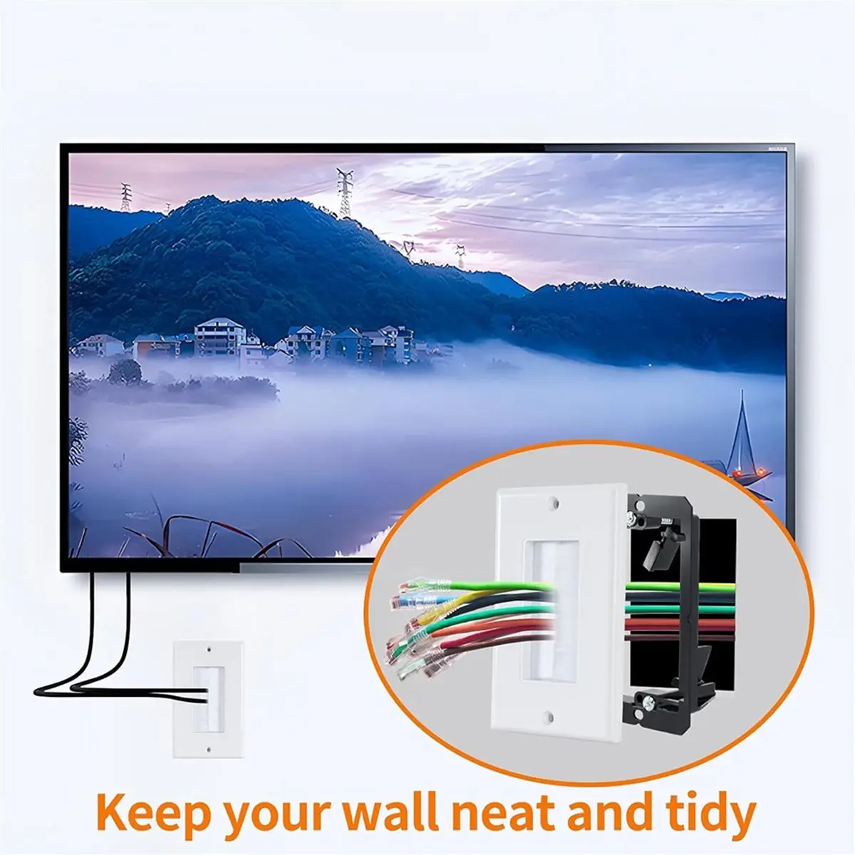 5 PCS Low Voltage Mounting Bracket, Ideal for Single Gang Wall Plate, Telephone Wires, Network Cables, Coaxial
