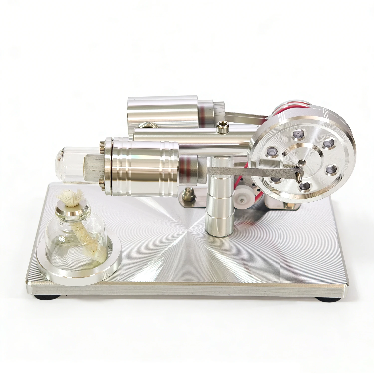 Modelo de generador Stirling de un solo cilindro, motor de combustión externa, modelo de motor de vapor, adorno de juguete, motor Stirling de alta potencia