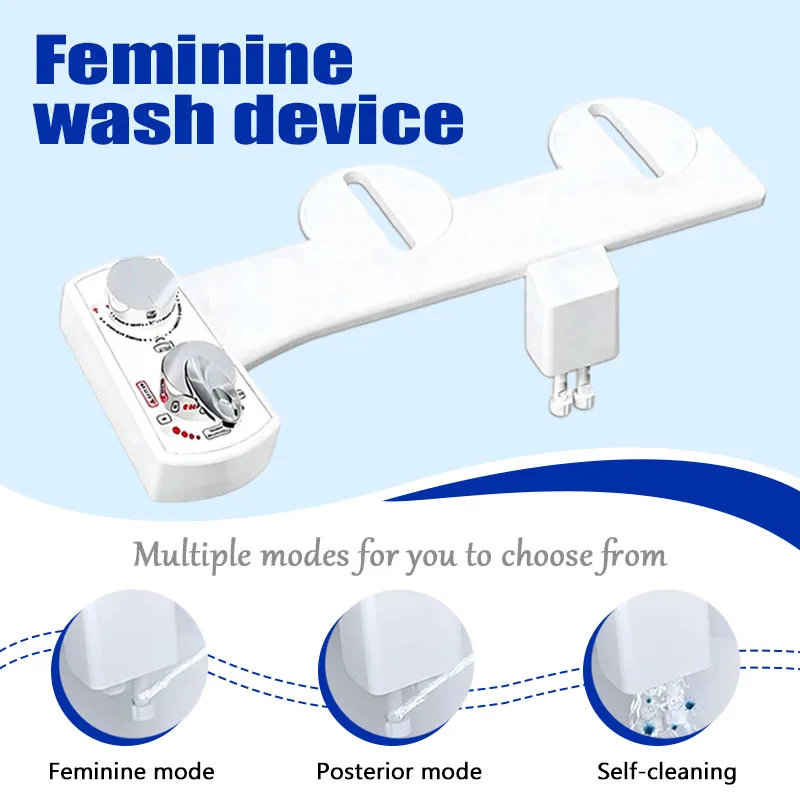Feminines Waschgerät, einstellbarer Wasserdruck, Gesäßreinigung, einfach zu installierendes Bidet für Toilette zu Hause, ultradünner Toilettensitz