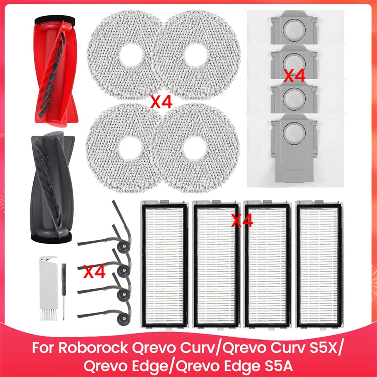 Roborock Qrevo Curv/Qrevo Curv S5X/Qrevo Edge/Qrevo Edge S5A 로봇 진공 청소기 액세서리용 교체 부품