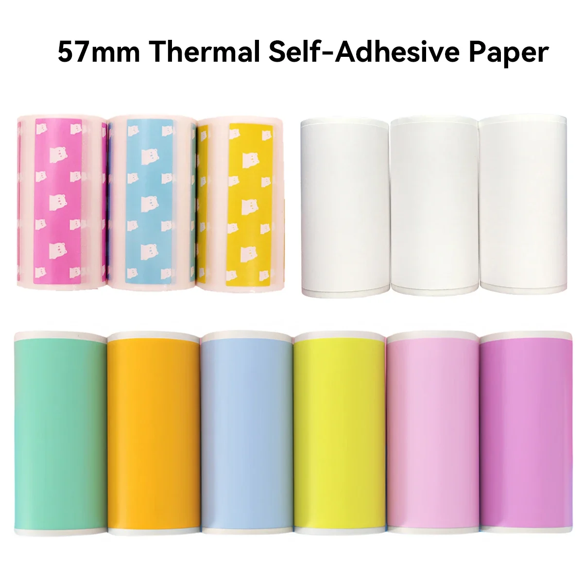 57X30mm Thermal Self-Adhesive Paper Mini Printer Color Sticker Compatible With T02/M02/M02S For Photo Journal Notes Memo Address