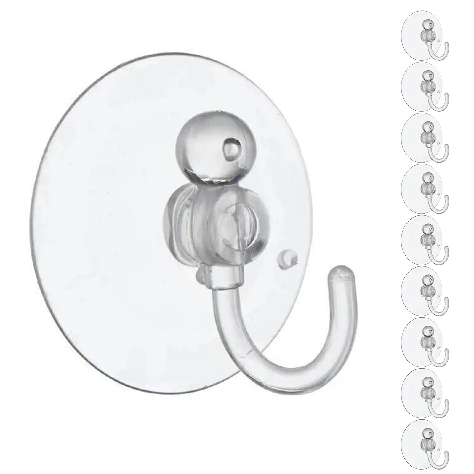 10PCS Clear Suction Cup With Strong Hook Mushroom Suction Cup Hooks Reusable Hanging Hook For Kitchen Bathroom Window