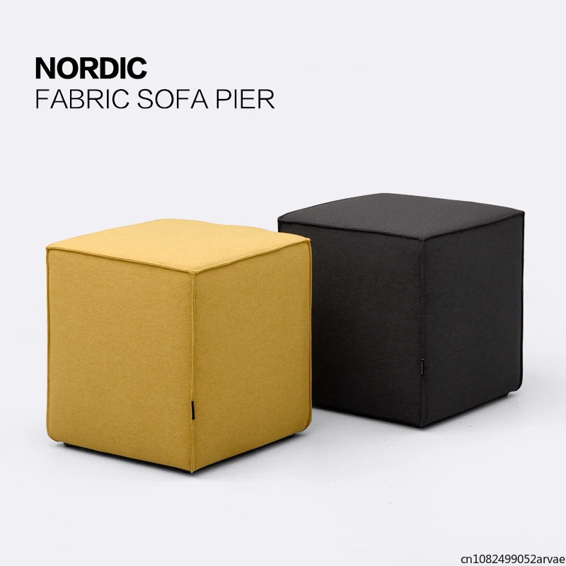 

Nordic Fashion Fabric Pouf Rubik's Cube Stool, Ins Style Creative Sofa Shoe Changing Stool, Balcony Rest Stool, Home Furniture