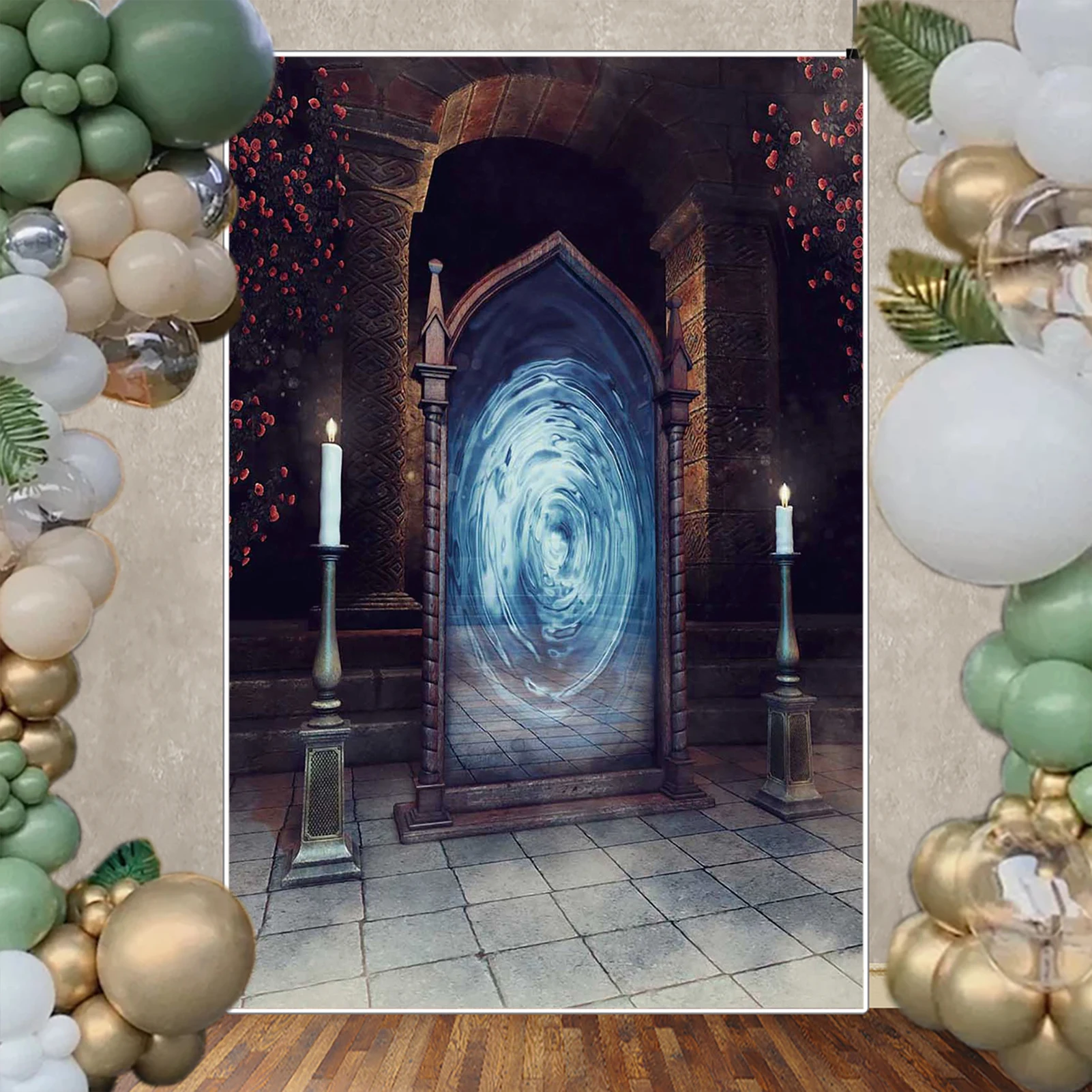 MOON.QG – arrière-plan effrayant pour Halloween, maison hantée, citrouille brumeuse, forêt sombre, cimetière, arrière-plan pour Photo, fête d'halloween enchantée