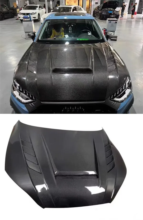 

For Audi A4/S4/RS4 2017 2018 2019 2020 2021 2022 2023 ReaI Carbon Fiber Hood cover Kit