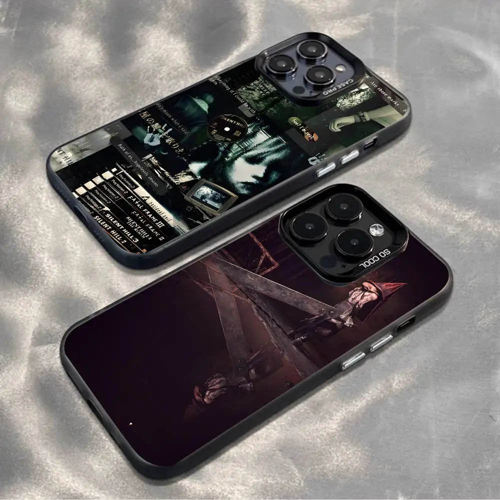 

S-Silent H-Hill 2 Phone Case For iPhone 16,15,14,13,12,11,Mini,Pro,MAX,plus,Black Matte Shockproof Cover