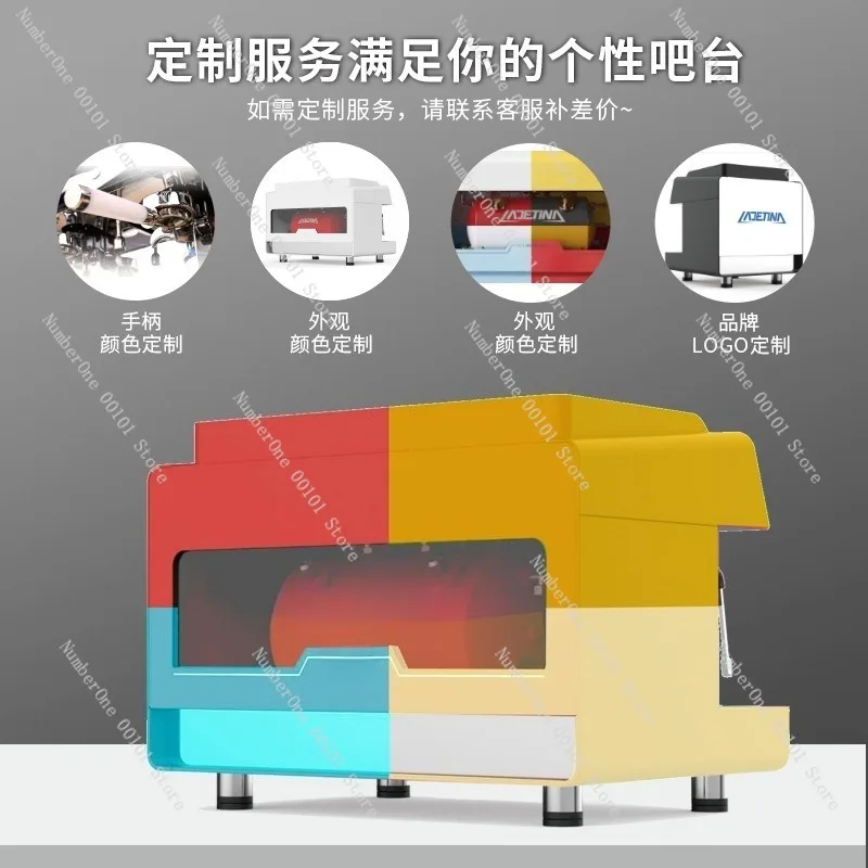 Retro Italian Style Commercial Espresso Coffee Machine Semi Automatic Single Double Group Professional Barista Maker
