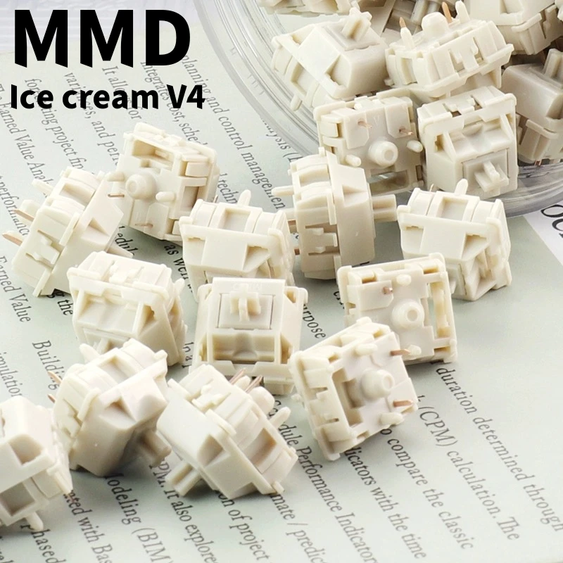 

MMD Ice Cream V4 Switch Linear 5Pin 28g POM Switches Custom DIY for Mechanical Keyboard Kit Gaming Accessories GMK67 GK61 RGB MX