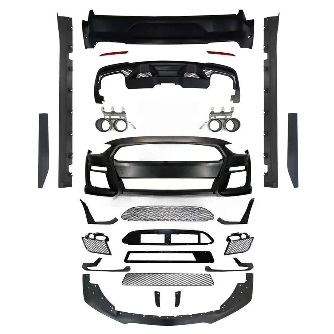 

Body Kit Include Front and Rear Bumper with Grille and Side Skirts for FOR-D Mustang 2018-2020 Change to GT500 Shelby Model