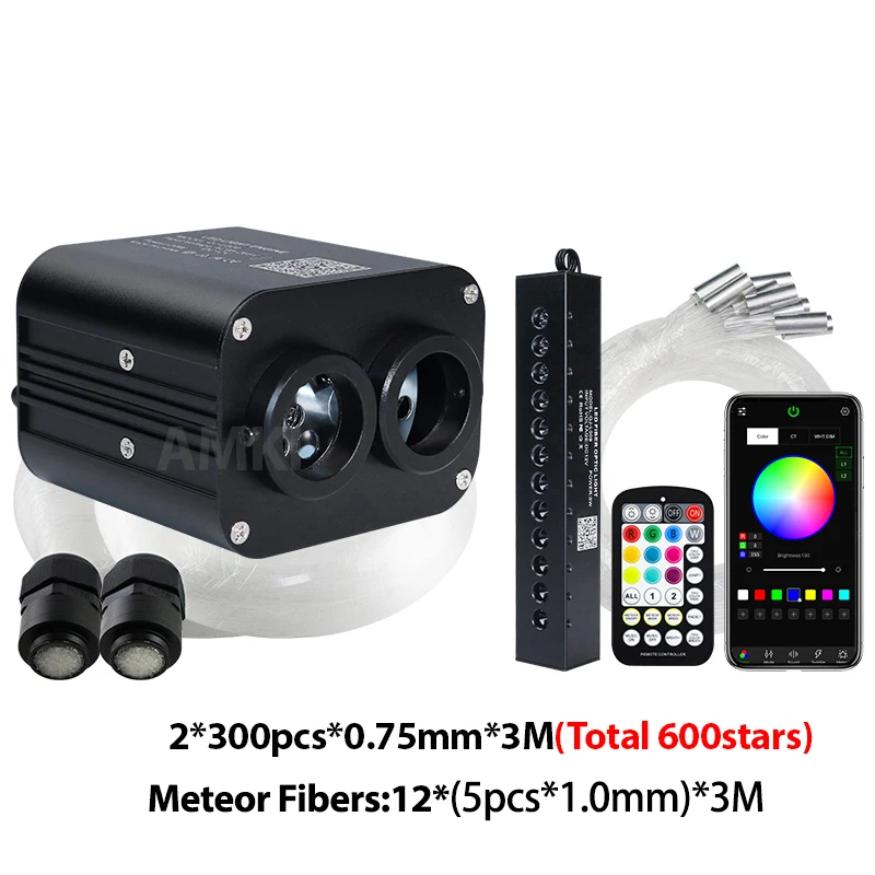 20W Twinkle Rgbw Meteor Starry Sky Auto Star Plafondlamp Fiber Optic Light App Control Led Ster Dak Interieur Atmosfeer Licht - afbeelding 1
