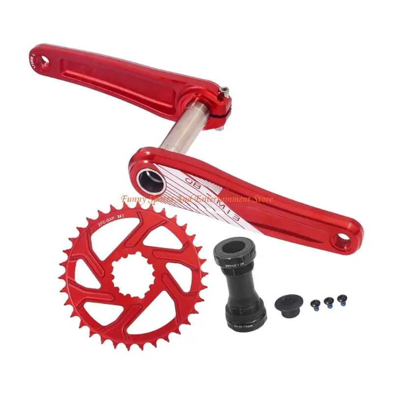 C4DE Aluminium-Kurbelgarnitur, 47,1 mm breiter Arm, 24 mm Chromoly für sichere Installation, Single Speed – Detail 1
