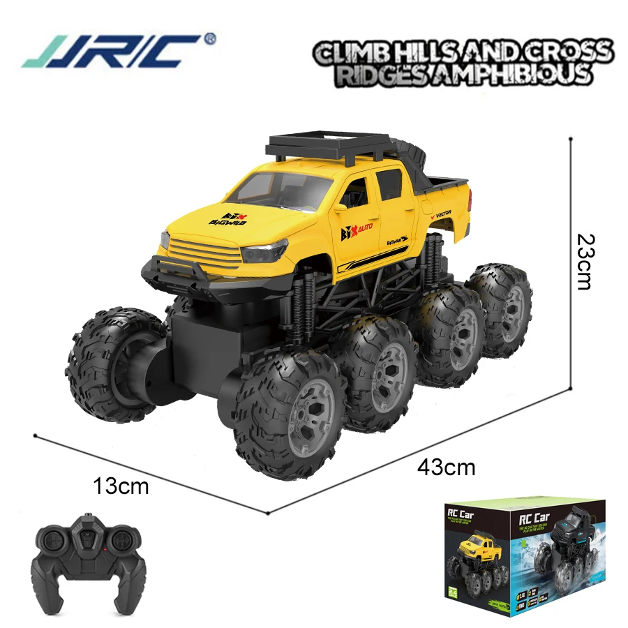 JJRC Q166 8x8 2.4G Rc Off Road Trucks Large Eight Wheel Multi Terrain Climbing Armored Vehicle Electric Toy Cars Birthday Gift