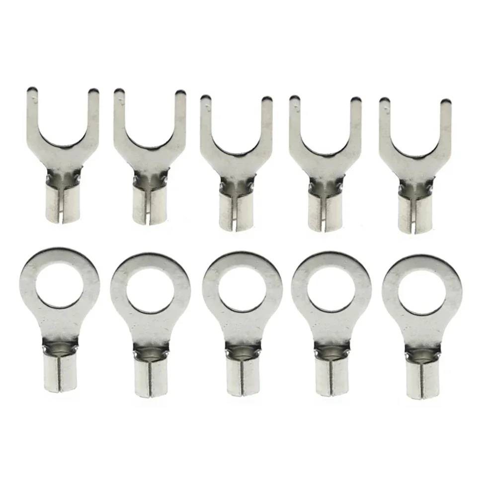 

320Pcs 10 in 1 Terminals Non-Insulated Ring Fork U-Type Brass Terminals Assortment Kit Cable Wire Connector Crimp Spade