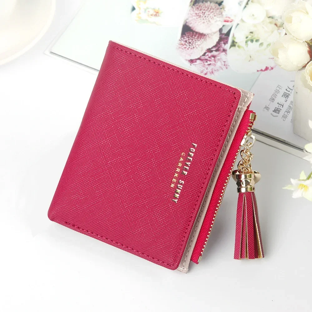 

Heart Tassel Women Wallet Small Cute Wallet Women Short Leather Women Wallets Zipper Purses Portefeuille Female Purse Clutch Bag