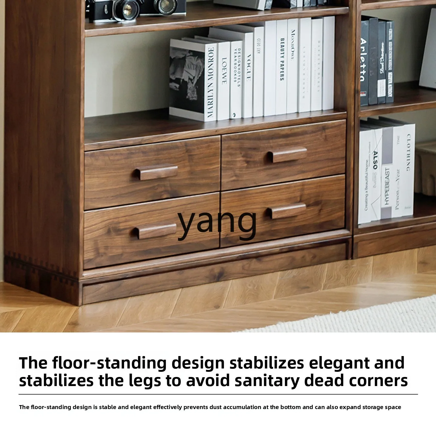 LMM， solid wood bookshelf bookcase floor-to-ceiling all solid wood logs Nordic multi-layer simplicity