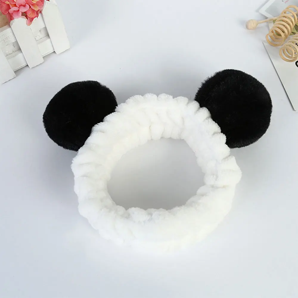 Cute Panda Fur Ball Hairband For Sports Makeup And Beauty Headscarf For Hair Hairpin Accessory