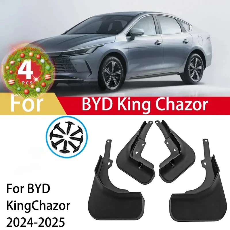 For BYD King Chazor DM-i 2023 2024 4pcs Mudguards Mud Flaps Splash Guards Fender MudFlaps Front Rear Car Protection Accessories