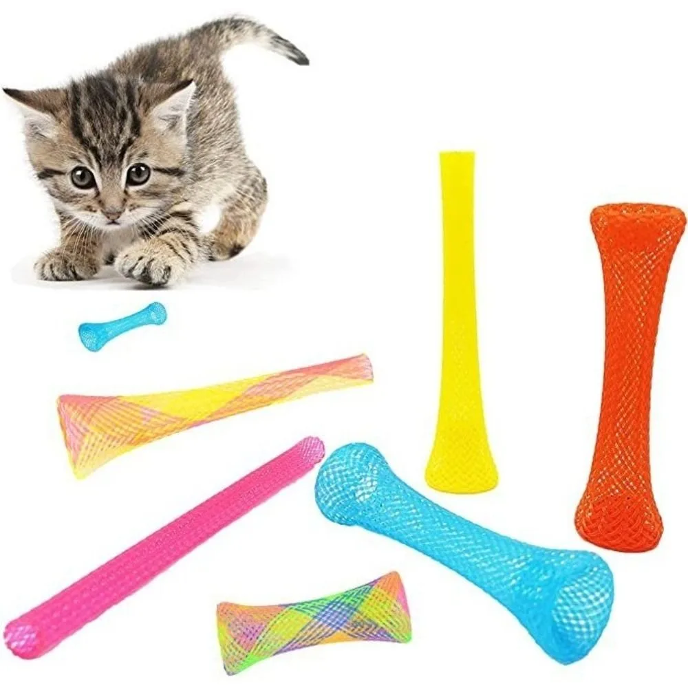 Colorful Spring Tube Toys Random Color Fun Plastic Spring Toy Set Flexible Pet Accessories For Indoor Cat