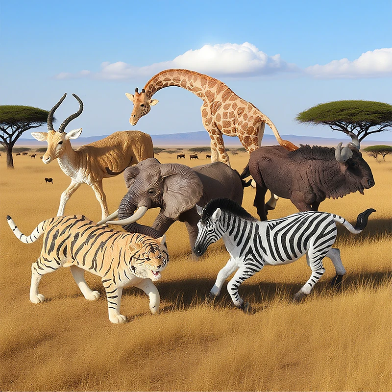 Oenux Afrika Vahşi Hayvanlar Zebra Aslan Kaplan Zürafa Antilop