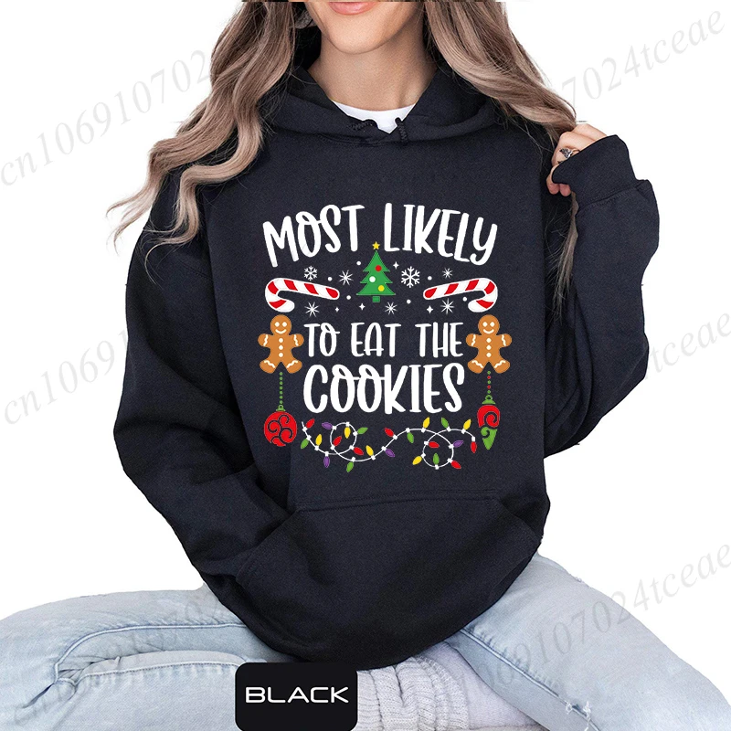 여성용 후드티는 크리스마스 프린트 패션 스웨트셔츠가 가장 확률이 높습니다. 캐주얼한 가족 매칭 스트리트웨어 친구 매칭 후드티