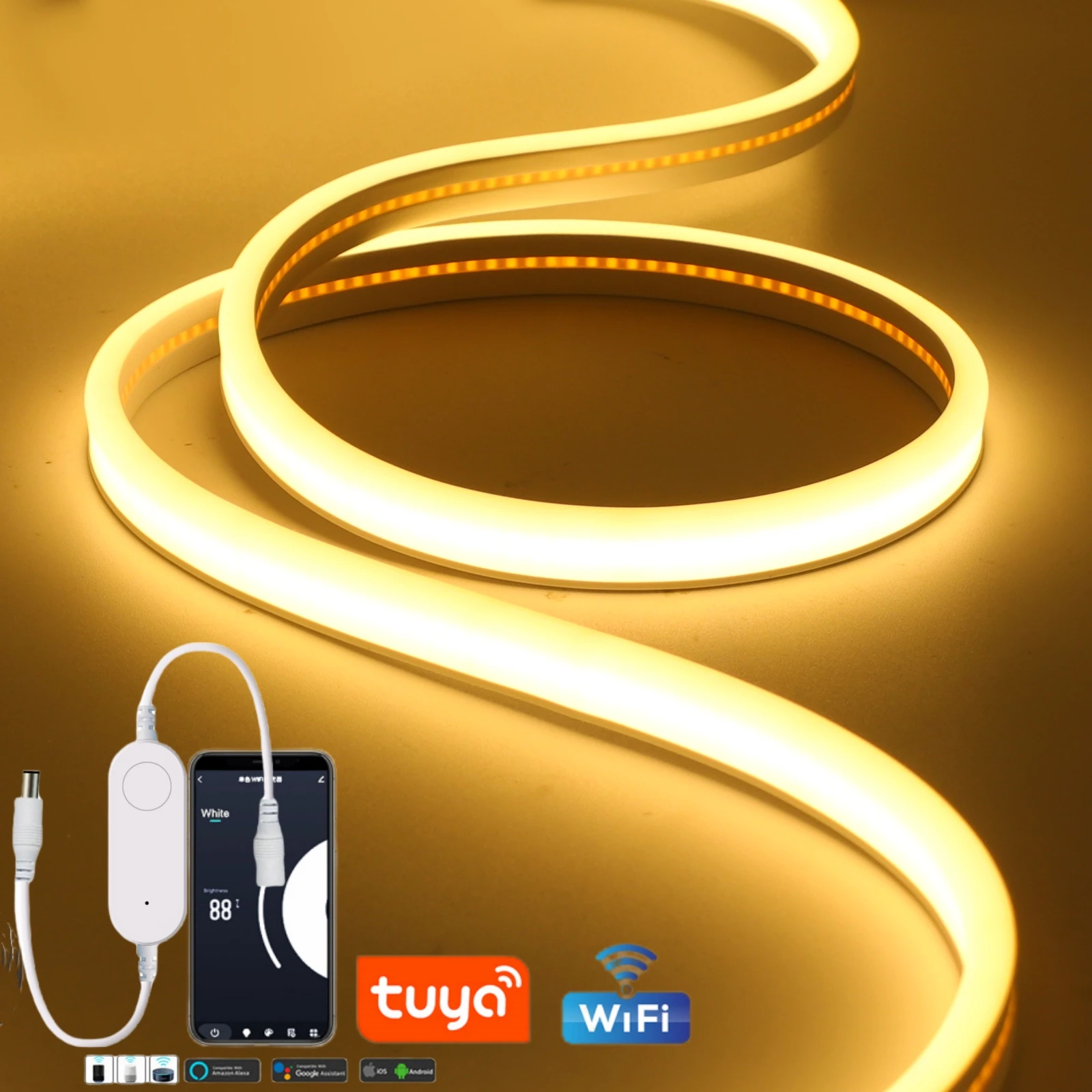 

10M Tuya Smart WiFi COB Neon LED Strip Light 320leds/M Silica Gel Tube Tape Backlight DIY Diode Lamp Work With Alexa Google Home