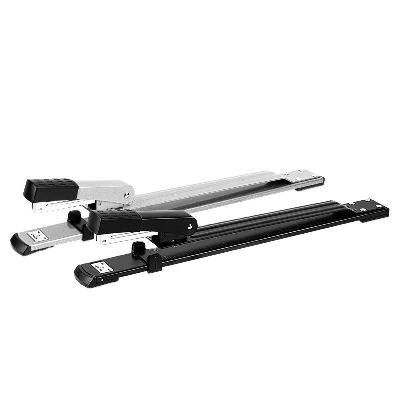 Deli 0334 สํานักงานธุรกิจเครื่องเย็บกระดาษมัลติฟังก์ชั่นพร้อมแขนขยายโลหะสีดําสีเทา Manual Power 36 ชิ้นต่อชุดกล่อง