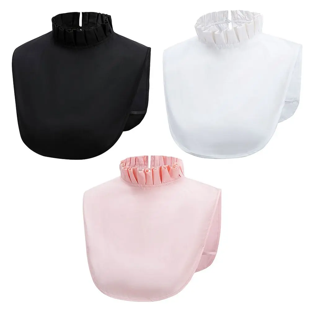 New Fashion Detachable Fake Collar Cotton Ruffles False Collar White Black Stand Up Collar Women Girls
