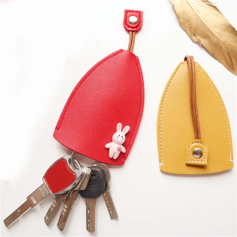 Cute Cartoon Unisex Pull Type Key Bag PU Leather Key Wallets Housekeepers Car Key Holder Case New Leather Keychain Pouch