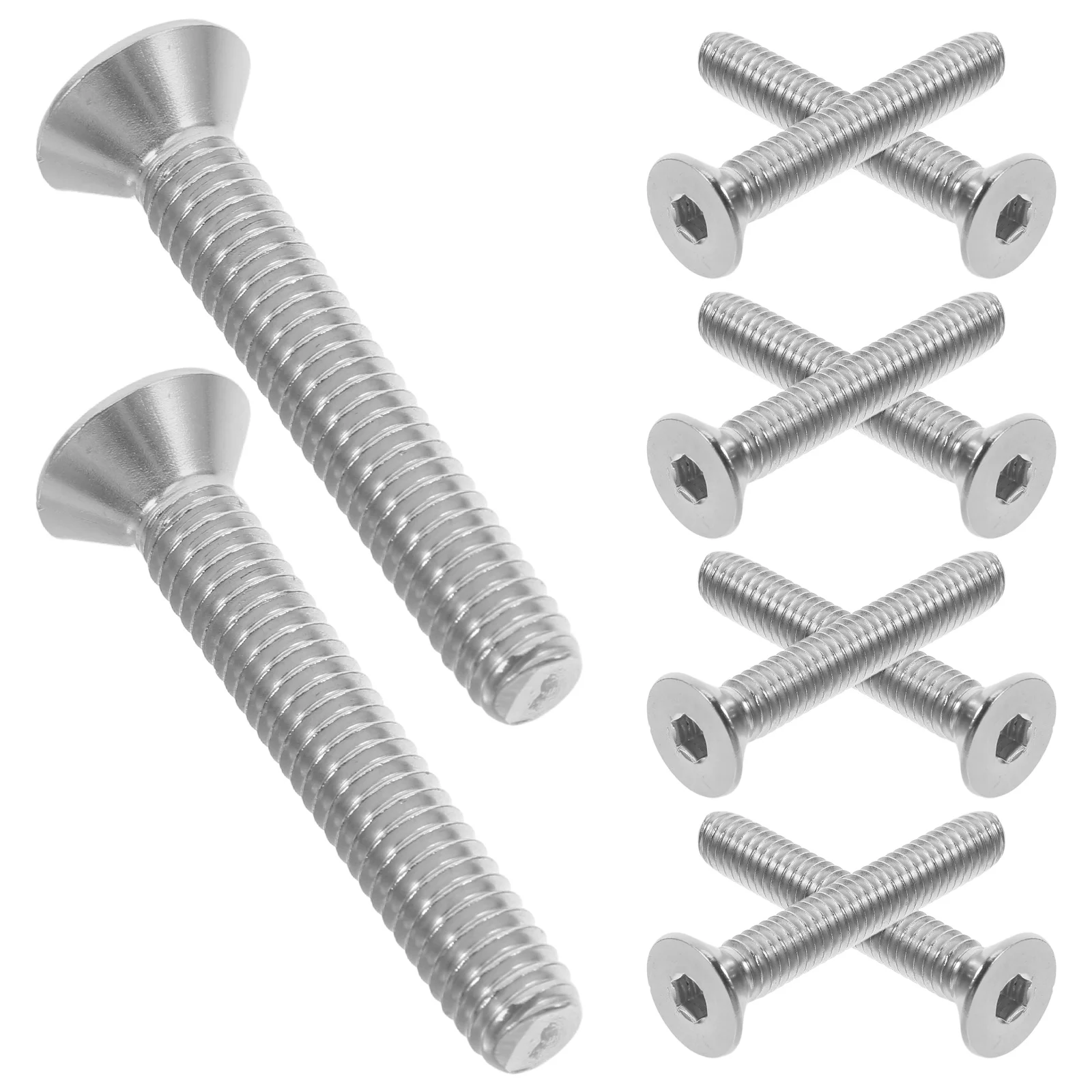 

10pcs Stainless Steel 5/16-18*2 Flat Head Full Thread Retainer For Furniture Connection Heavy Duty Socket Cap Bolts Countersunk