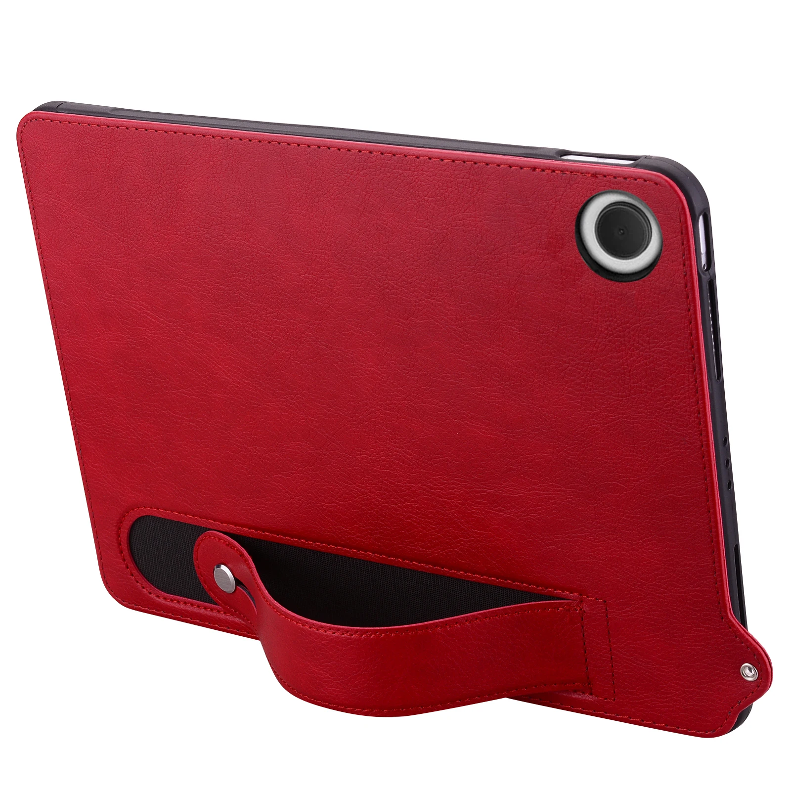 For Xiaomi Redmi Pad 2 9.7 / Pad 2 SE Case Hand Strap Kickstand Leather Tablet Cover - Red