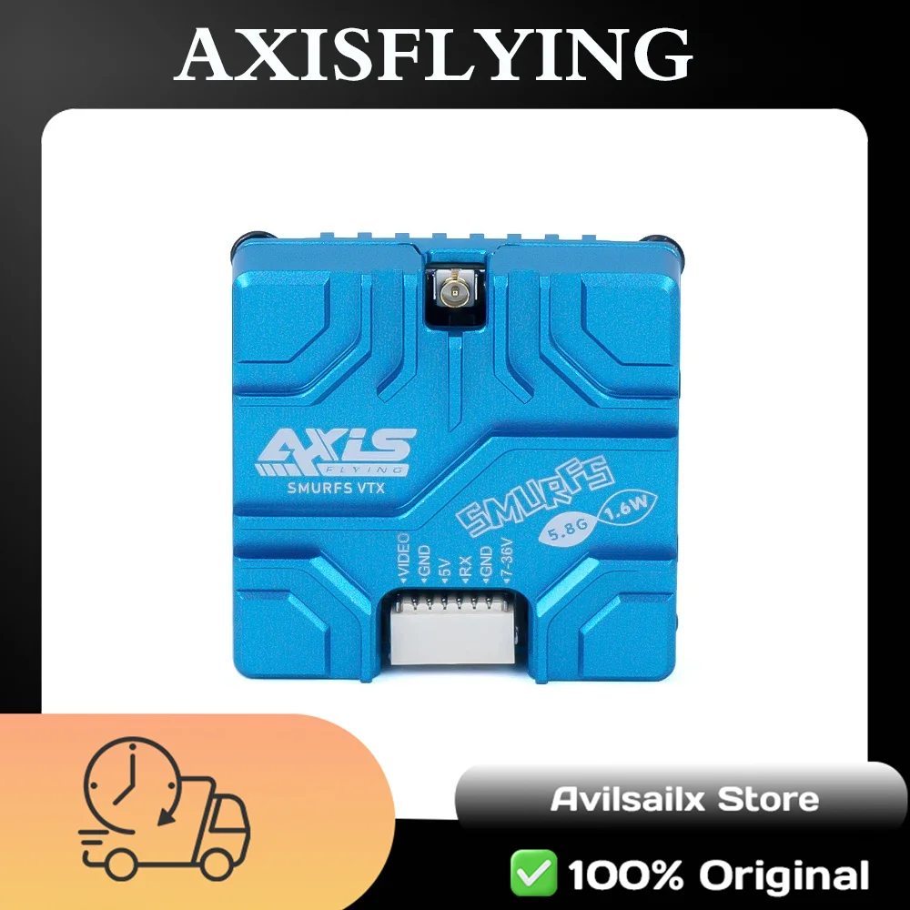 

Axisflying SMURFS VTX 5.8G 1.6W Analog Image Transmission 25/ 100/ 250/ 800/ 1600mW 7V-36V OSD Control 20x20mm for RC FPV Drone