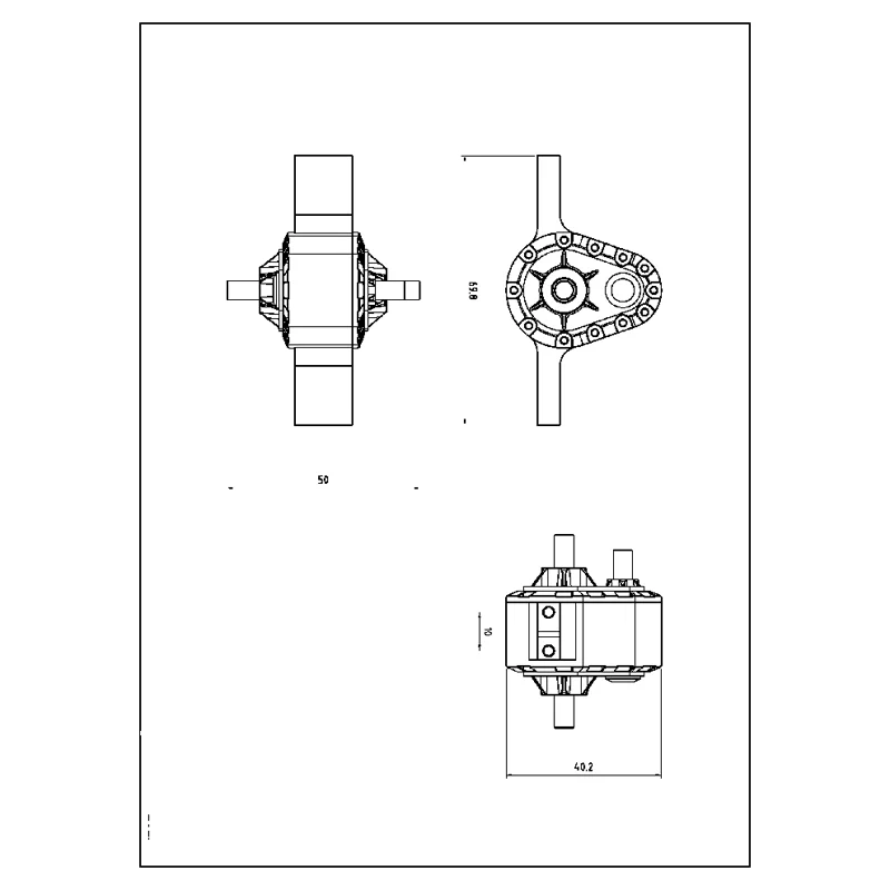 LESU Rave 2/1 Metalowa skrzynka rozdzielcza do zdalnie sterowanego samochodu Tamiyaya SCX10 D90 w skali 1/10 RC Tamiyaya SCX10 D90 DIY Model