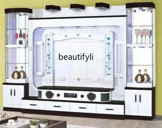 

A44 Chinese plate simple and economical overall combination TV cabinet living room furniture hotel furniture