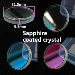 31.5*5.3mm Sapphire Crystal Flat Vintage Top Hat For SRPD53K1 SRPD63K1 SKX007/009 Watch Glass Replacement Mod Parts