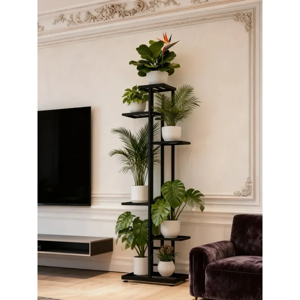 

BestSelling Plant Stand SixTier, SevenSlot Stand, Suitable For Indoor And Outdoor Use Constructed From 100 Pure Iron With A Rus