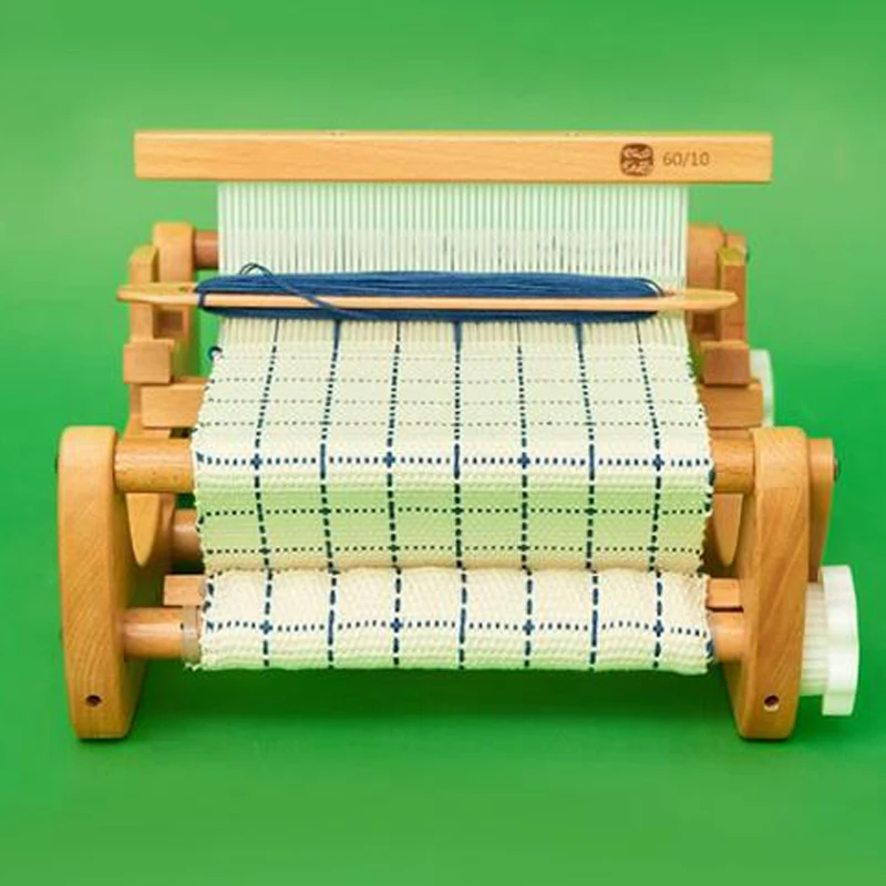 ZZ201 household desktop loom simple DIY hand-woven knitting machine beech wood frame adjustable weaving density