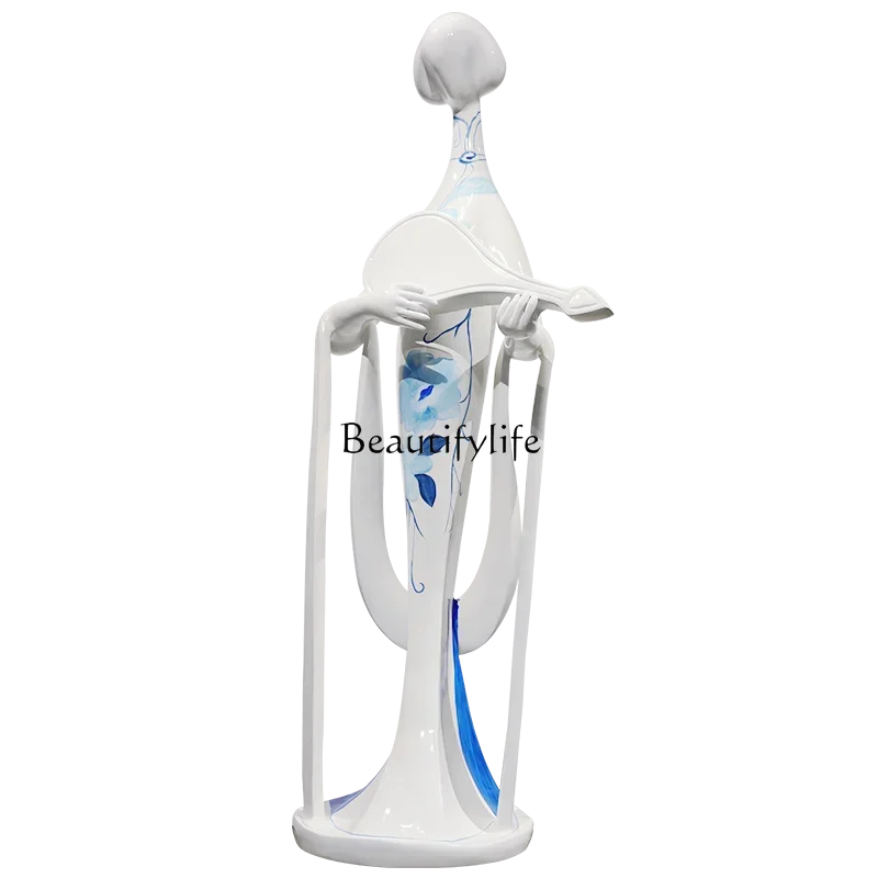 

z.Hotel Lobby Ornament Welcome Figure Sculpture Art Club Aisle Large Floor Decoration