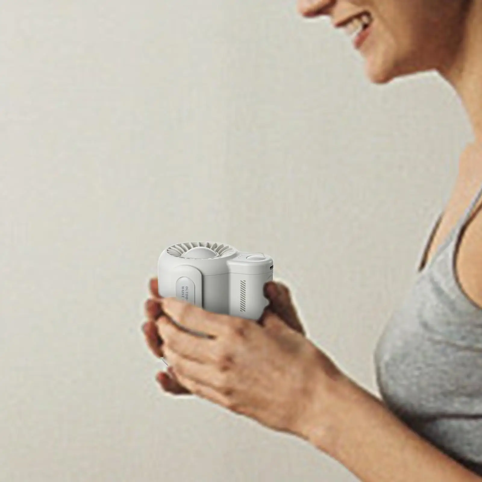 Mini Hang Belt Fan Adjustable Unisex for Travel Strong Wind Portable Gardening Rechargeable Waist Clip Cooling Home Waist Fan