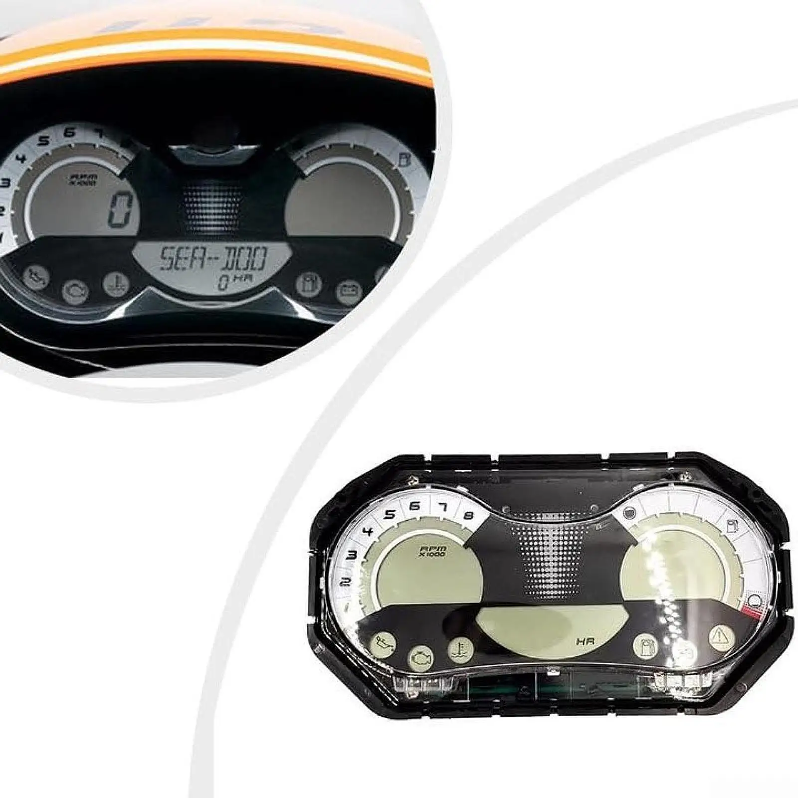 

Speedometer Gauge with Chrome Bezel 278002273 Replacement for Sea Doo