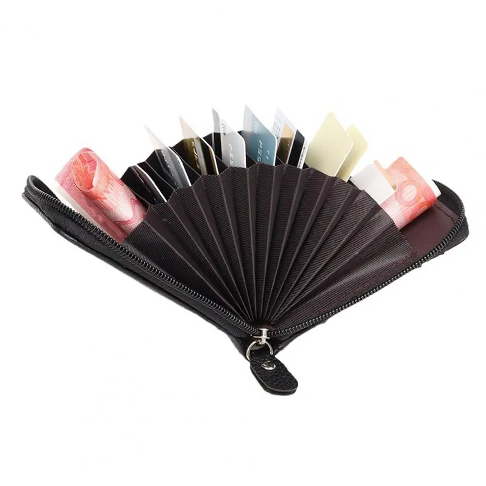 محفظة نسائية للعملات المعدنية مع 14 فتحة للبطاقات وحامل بطاقات ونافذة الهوية وحاملي الهوية المضادة للسرقة وسحاب للإغلاق ومحفظة من الجلد الصناعي بخياطة ثابتة